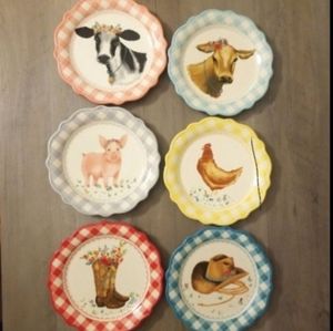 The Pioneer Woman Gingham Appetizer Plates 6pcs